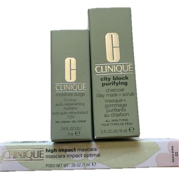 Clinique Lot 3 Piece Set Full Size Mascara Makeup Travel/Trial Factory Sealed - Picture 1 of 1